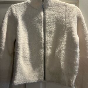 Sincerely Jules Soft White Zip-Up Jacket